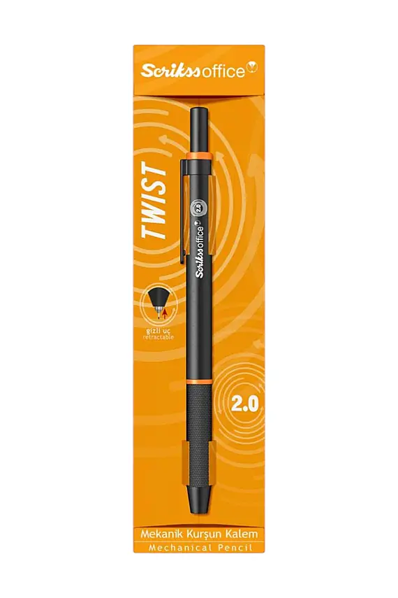 Scrikss Twist Mekanik Kurşun Kalem 2 mm Turuncu - 3