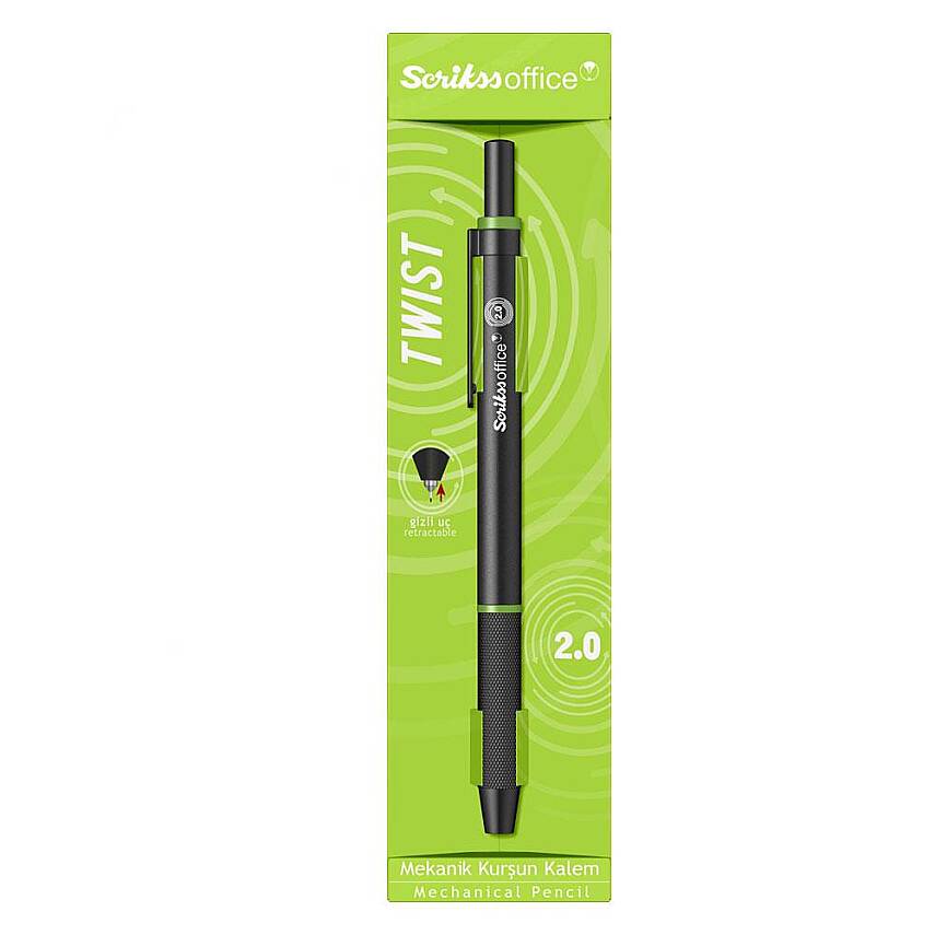 Scrikss Twist Mekanik Kurşun Kalem 2 mm Yeşil - 2