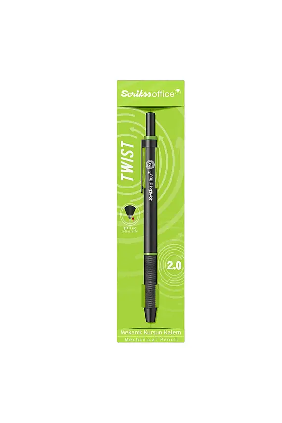 Scrikss Twist Mekanik Kurşun Kalem 2 mm Yeşil - 3