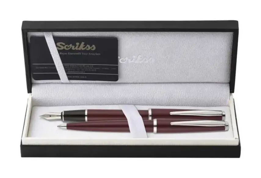 Scrikss Vintage 33 Dolma Kalem - Tükenmez Kalem Takım Bordo M Uç - 3