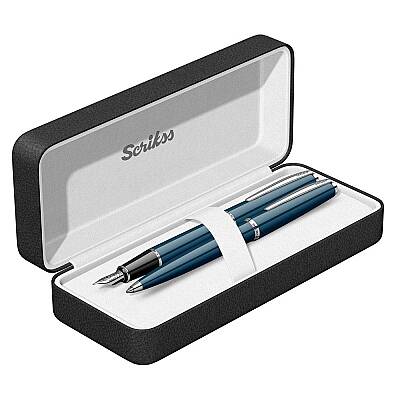 Scrikss Vintage 33 Dolma Kalem + Tükenmez Kalem Takım Lacivert M Uç - Scrikss