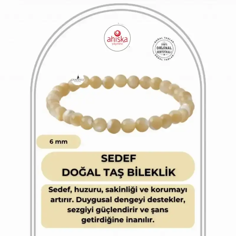 Sedef 6mm Doğal Taş Bileklik - 1