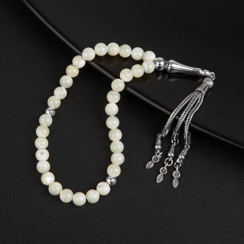 Sedef Doğal Taş Tesbih 33lük - 8mm - 1