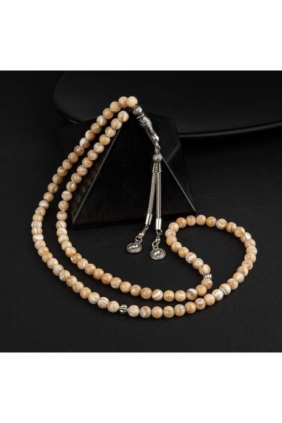 Sedef Doğal Taş Tesbih 99luk - 6mm - 1