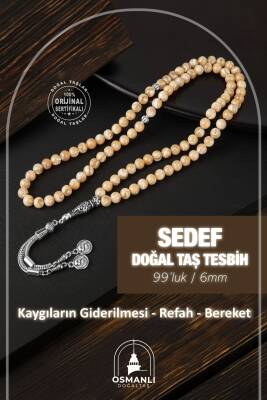 Sedef Doğal Taş Tesbih 99luk - 6mm - 2