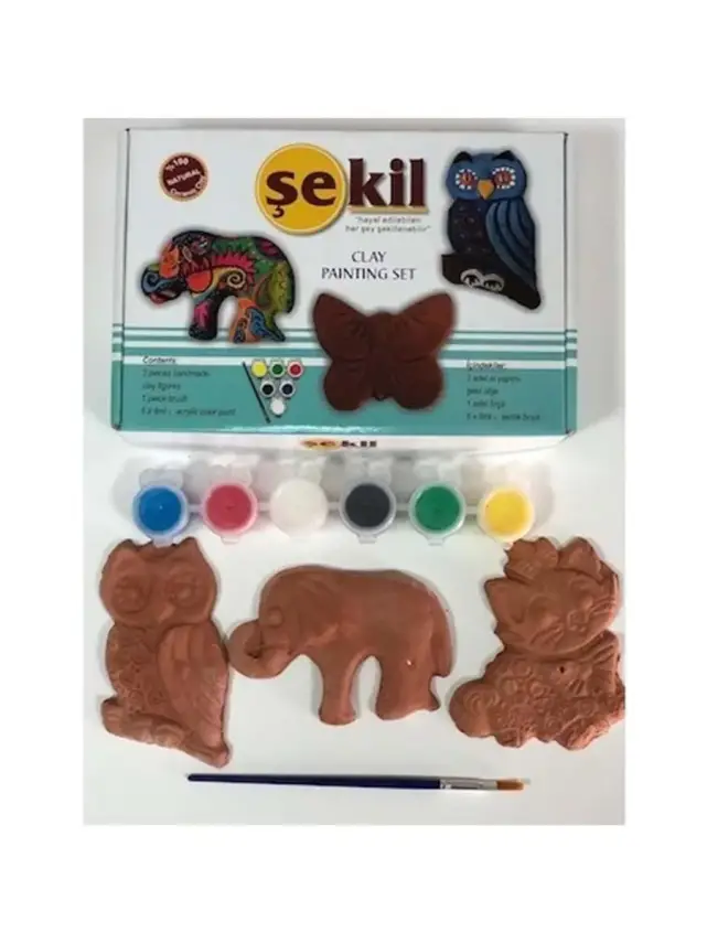 Şekil Seramik Boyama Seti Hobi Kiti 3 Lü Set - 1