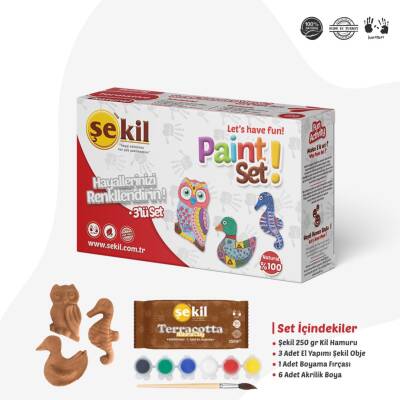 Şekil Seramik Boyama Seti Hobi Kiti 3 Lü Set - 2