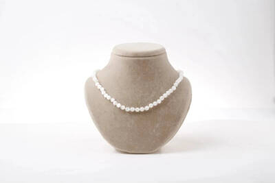 Selenit 6 mm Dizi Doğal Taş Kolye - Osmanlı Doğaltaş