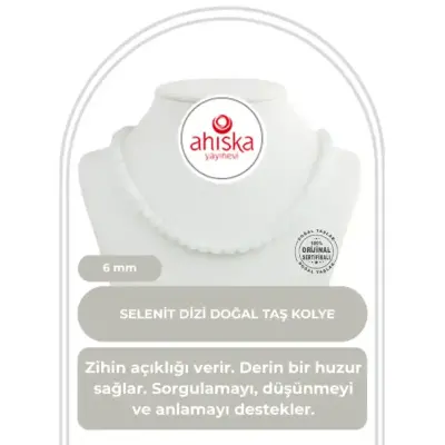 Selenit 6 mm Dizi Doğal Taş Kolye - 1