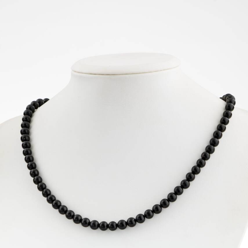 Selenit 6 mm Dizi Doğal Taş Kolye - 1