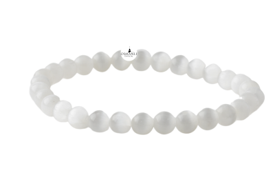 Selenit 6mm Doğal Taş Bileklik - 2