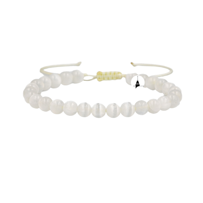 Selenit 6mm Merdiven Kapama Doğal Taş Bileklik - Osmanlı Doğaltaş