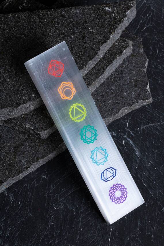 Selenit 7 Çakra Enerji Plakası (S.K.230) - 4