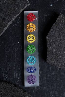 Selenit 7 Çakra Kabartmalı Enerji Plakası (S.K. 229) - 3