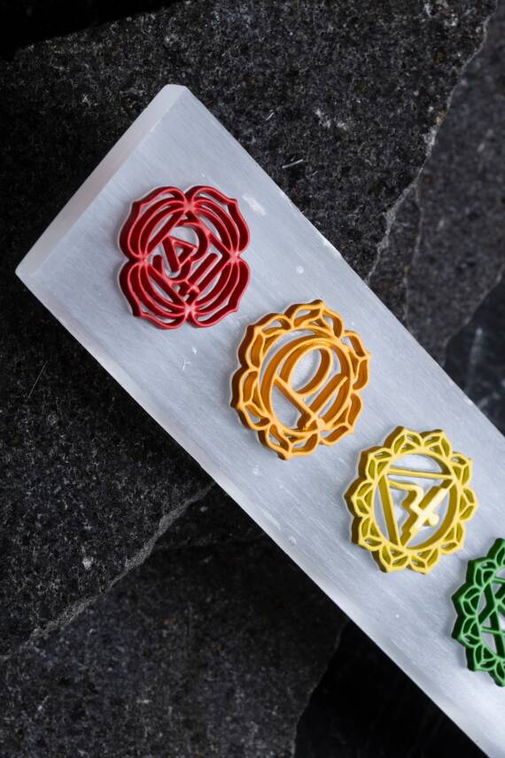 Selenit 7 Çakra Kabartmalı Enerji Plakası (S.K. 229) - 5