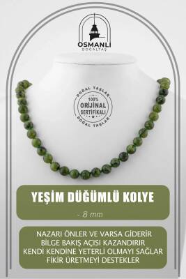 Selenit 8 mm Düğümlü Doğal Taş Kolye - Osmanlı Doğaltaş
