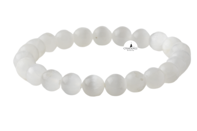 Selenit 8mm Doğal Taş Bileklik - Osmanlı Doğaltaş