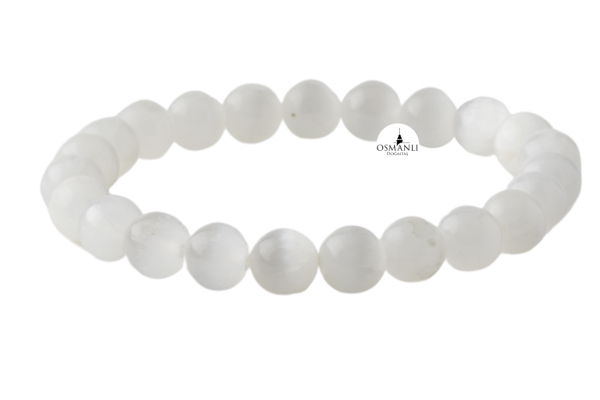 Selenit 8mm Doğal Taş Bileklik - 2