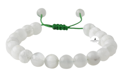 Selenit 8mm Merdiven Kapama Doğal Taş Bileklik - Osmanlı Doğaltaş