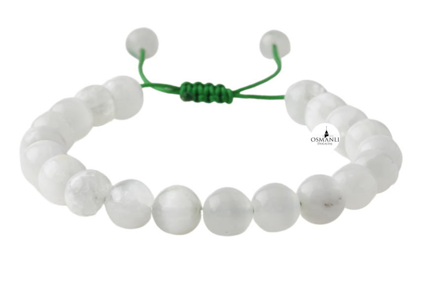 Selenit 8mm Merdiven Kapama Doğal Taş Bileklik - 1