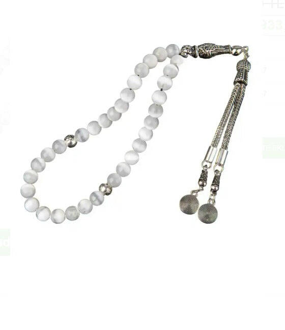 Selenit Doğal Taş Tesbih 33lük - 6mm - 1