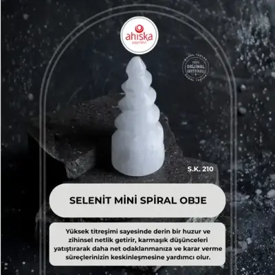 Selenit Mini Spiral Obje (S.K. 210) - Doğal Taş (1)