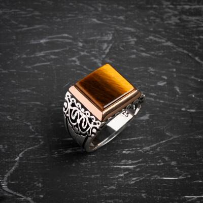 Sertifikalı 5-10 mm Silindir Kesim Gold Eskitme Kaplamalı Gümüş İmame ve Püsküllü Kehribar Tesbih - 18,47 gr - Osmanlı Doğaltaş