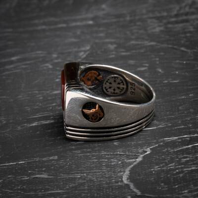 Sertifikalı 7 mm Küre Kesim Gold Eskitme Kaplamalı Gümüş İmame ve Püsküllü Kehribar Tesbih - 13,02 gr - 5