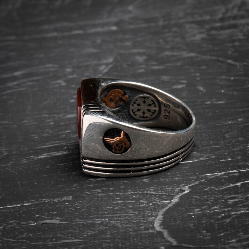 Sertifikalı 7 mm Küre Kesim Gold Eskitme Kaplamalı Gümüş İmame ve Püsküllü Kehribar Tesbih - 13,02 gr - 5