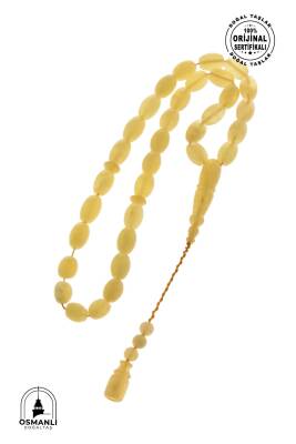 Sertifikalı 8-9 mm Arpa Kesim Kehribar Tesbih - Geleneksel ve Zarif Tasarım - 5