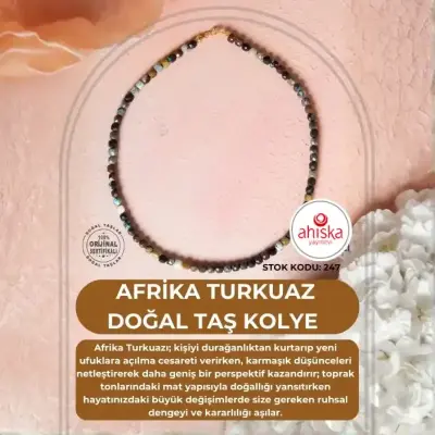 Sertifikalı Afrika Turkuaz Doğal Taş Kolye (SK247) - Doğal Taş (1)