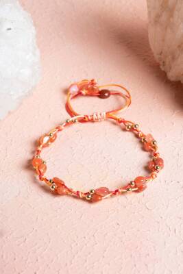 Sertifikalı Akik, Hematit Doğal Taş Makrome Bileklik (SK:236) - 2