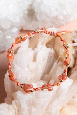 Sertifikalı Akik, Hematit Doğal Taş Makrome Bileklik (SK:236) - 5