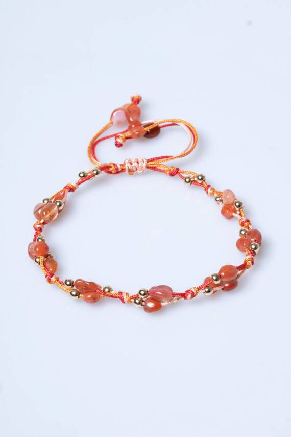 Sertifikalı Akik, Hematit Doğal Taş Makrome Bileklik (SK:236) - 6