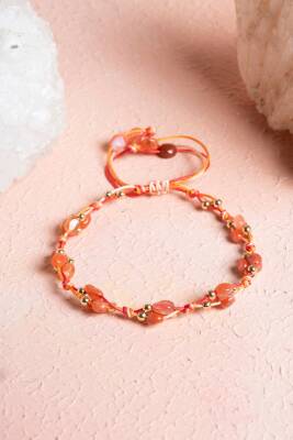 Sertifikalı Akik, Hematit Doğal Taş Makrome Bileklik (SK:236) - Osmanlı Doğal Taş