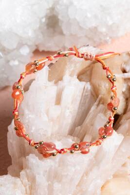 Sertifikalı Akik, Hematit Doğal Taş Makrome Bileklik (SK:236) - 3