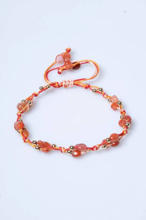 Sertifikalı Akik, Hematit Doğal Taş Makrome Bileklik (SK:236) - 6