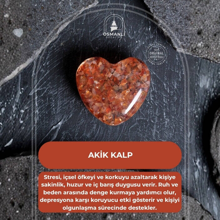 Sertifikalı Akik Kalp - 2