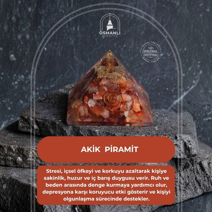Sertifikalı Akik Piramit - 2