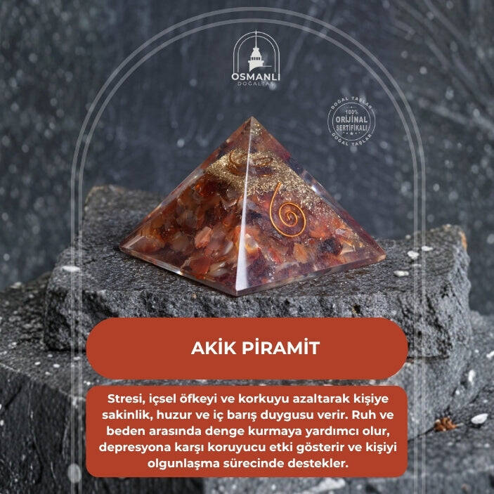 Sertifikalı Akik Piramit - 2