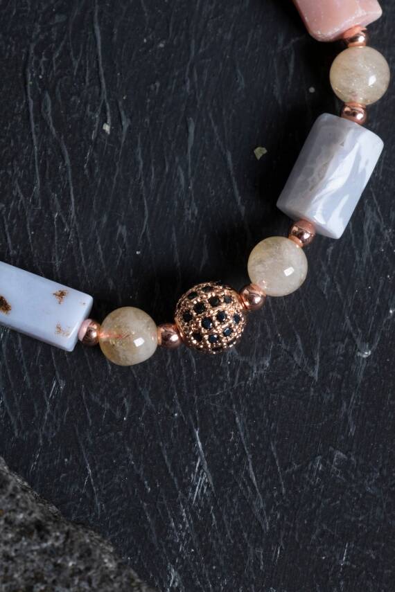 Sertifikalı Akik ve Sitrin Doğaltaş Bileklik - 2