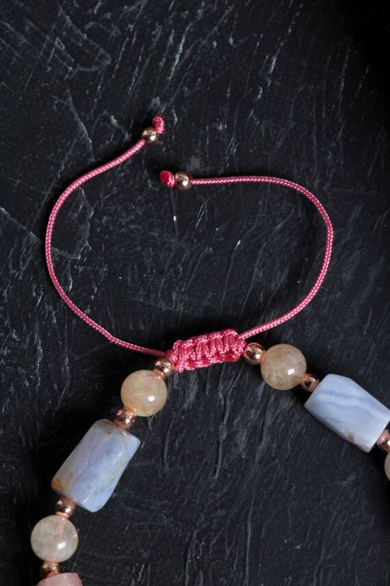 Sertifikalı Akik ve Sitrin Doğaltaş Bileklik - 3