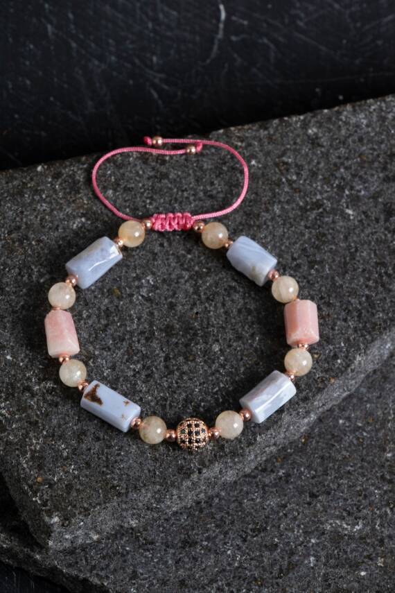 Sertifikalı Akik ve Sitrin Doğaltaş Bileklik - 4