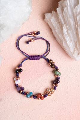 Sertifikalı Akrep Burcu Doğal Taş Makrome Bileklik - Osmanlı Doğaltaş