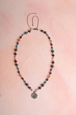 Sertifikalı Akrep Burcu Doğal Taş Makrome Kolye - 3