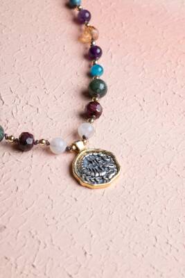 Sertifikalı Akrep Burcu Doğal Taş Makrome Kolye - 4