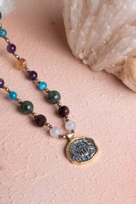 Sertifikalı Akrep Burcu Doğal Taş Makrome Kolye - 5