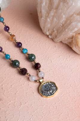 Sertifikalı Akrep Burcu Doğal Taş Makrome Kolye - 2