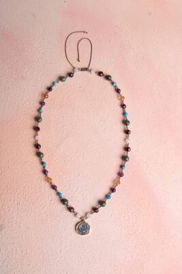 Sertifikalı Akrep Burcu Doğal Taş Makrome Kolye - 3