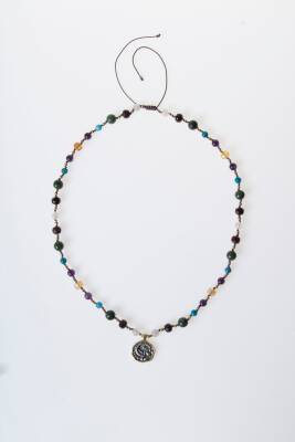 Sertifikalı Akrep Burcu Doğal Taş Makrome Kolye - 5